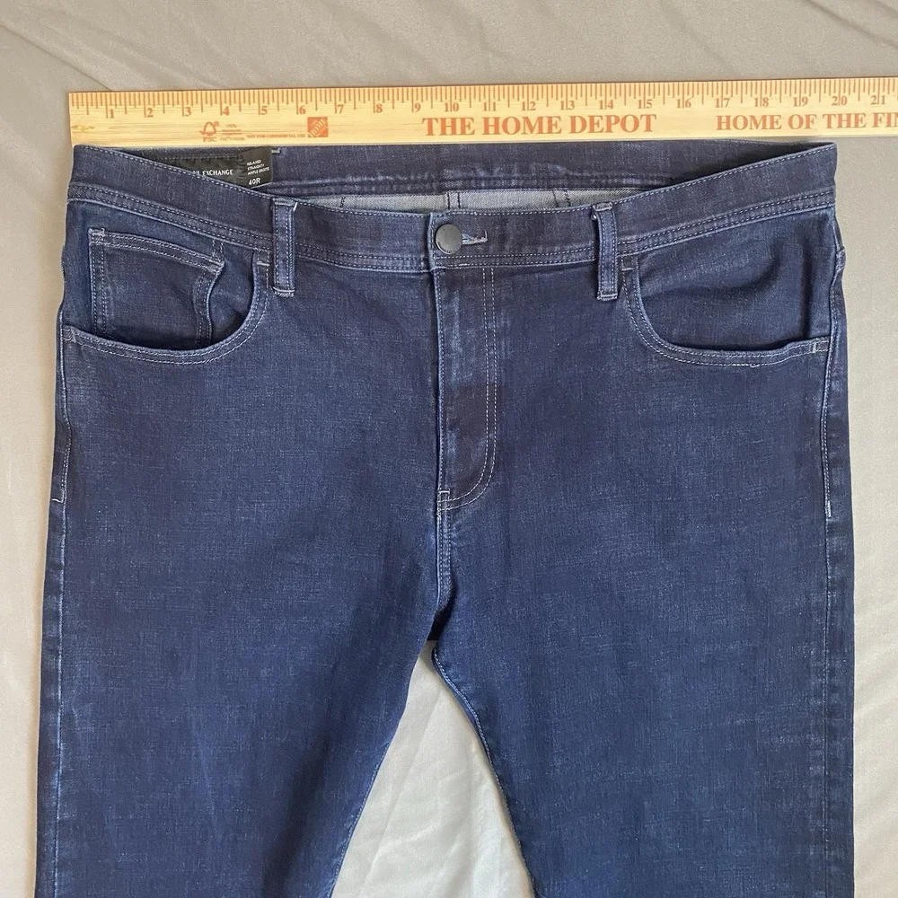 A/X Armani Exchange J15 Men's 40x31 Dark Blue Relaxed Straight Denim Pants Jeans